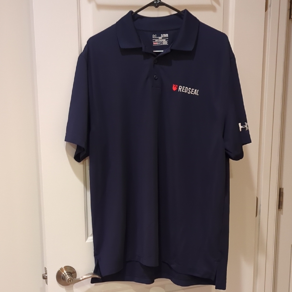 Under Armour Dark Blue Polo Golf Shirt (XL)